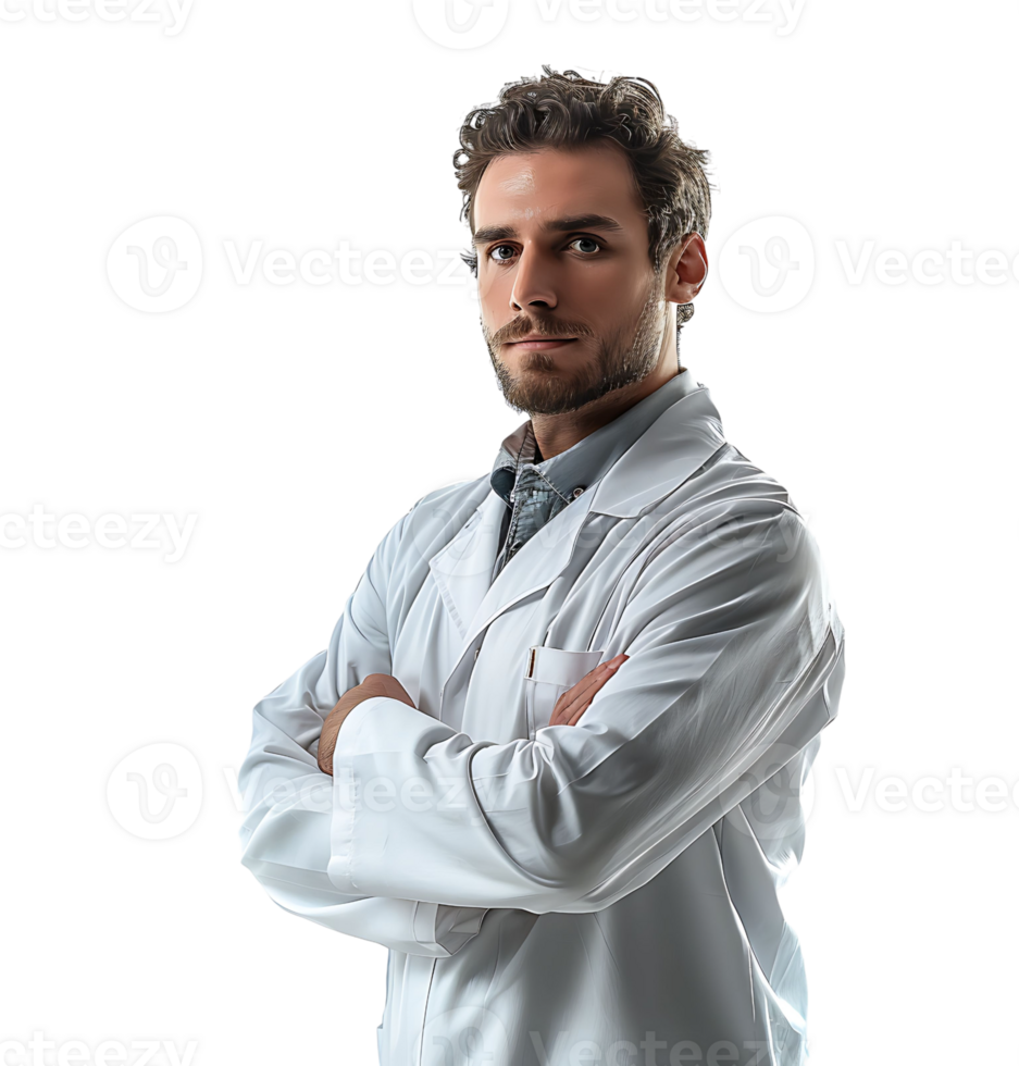 Confident male Medical Professional on isolated transparent background png