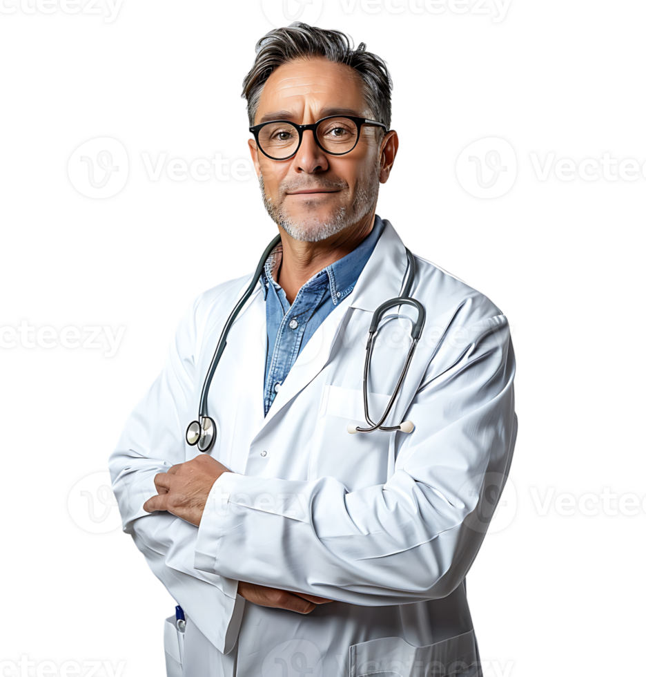 Confident male Medical Professional on isolated transparent background png