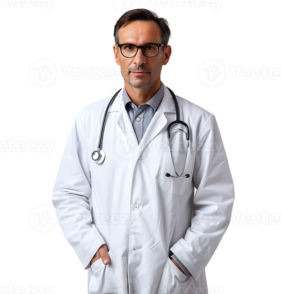 Confident male Medical Professional on isolated transparent background png