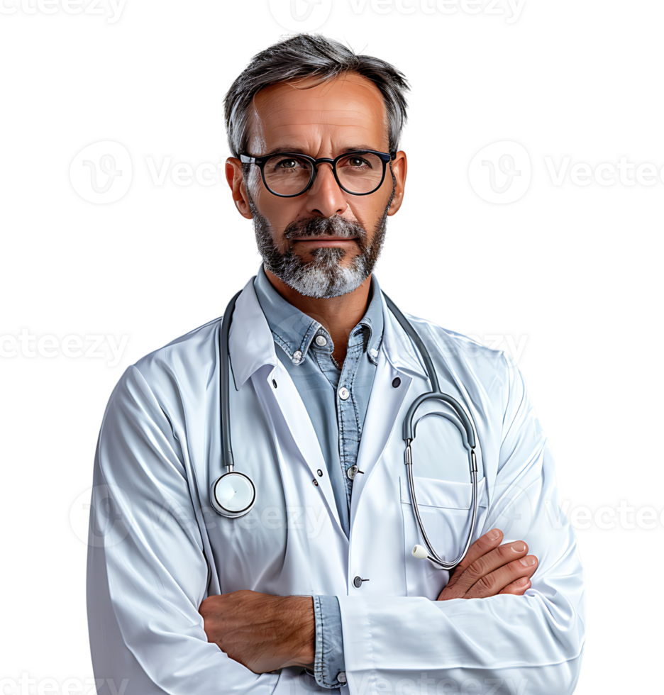 Confident male Medical Professional on isolated transparent background png