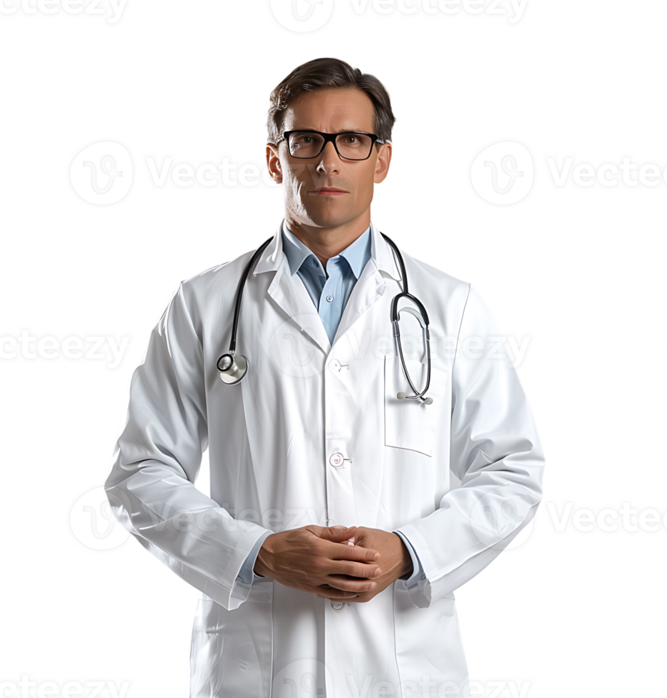 Confident male Medical Professional on isolated transparent background png