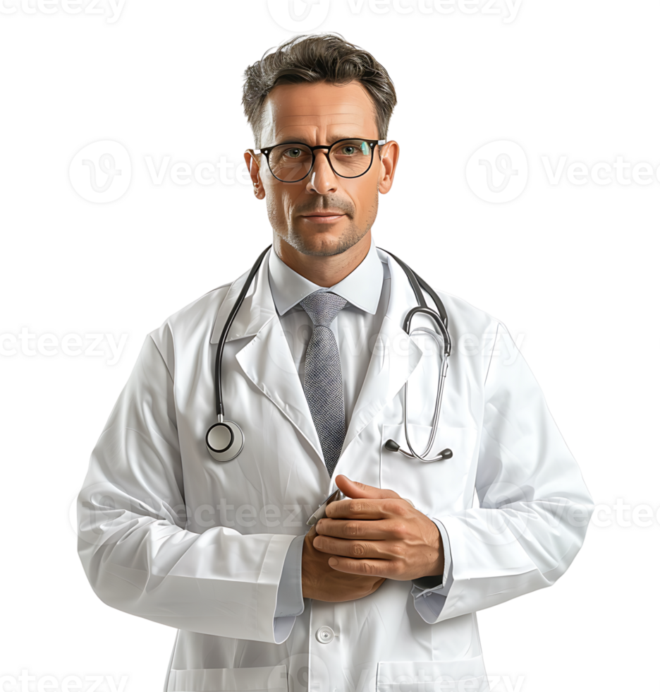 Confident male Medical Professional on isolated transparent background png