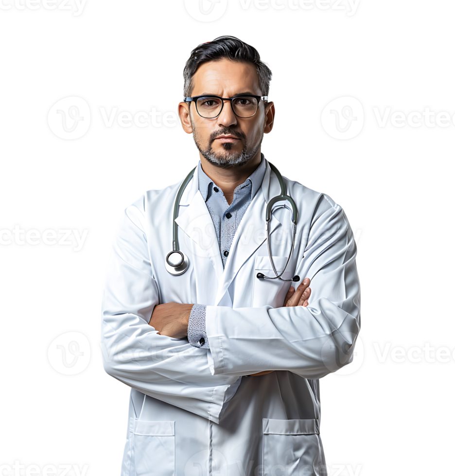 Confident male Medical Professional on isolated transparent background png