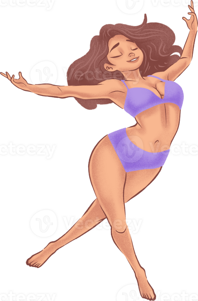Happy Woman Dancing Illustration png