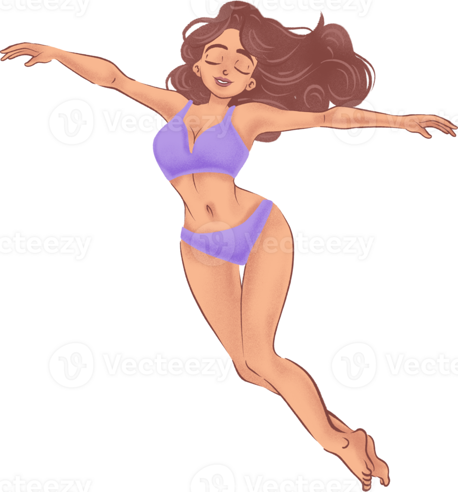 Happy Woman Dancing Illustration png