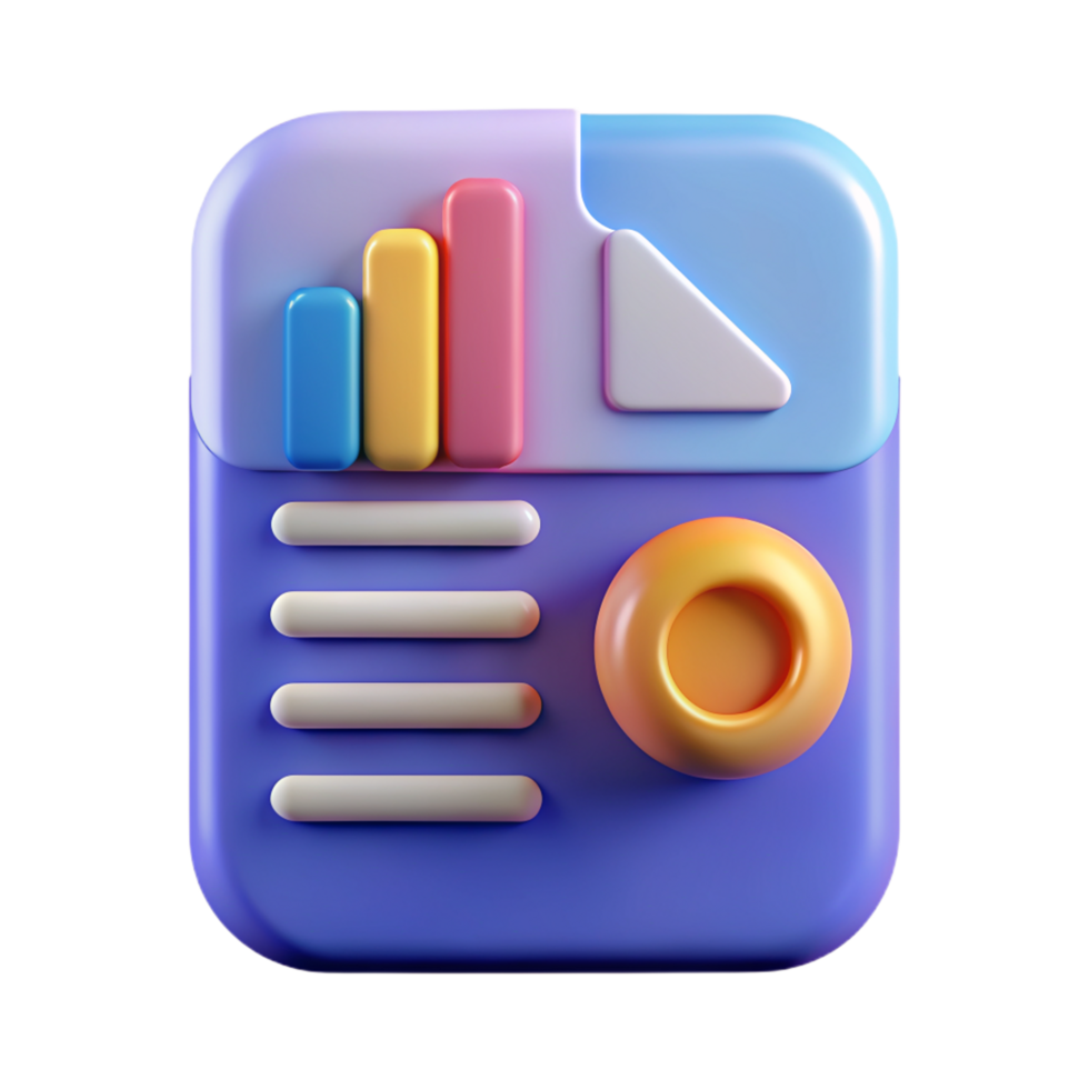3D report icon , Report symbol 3D png