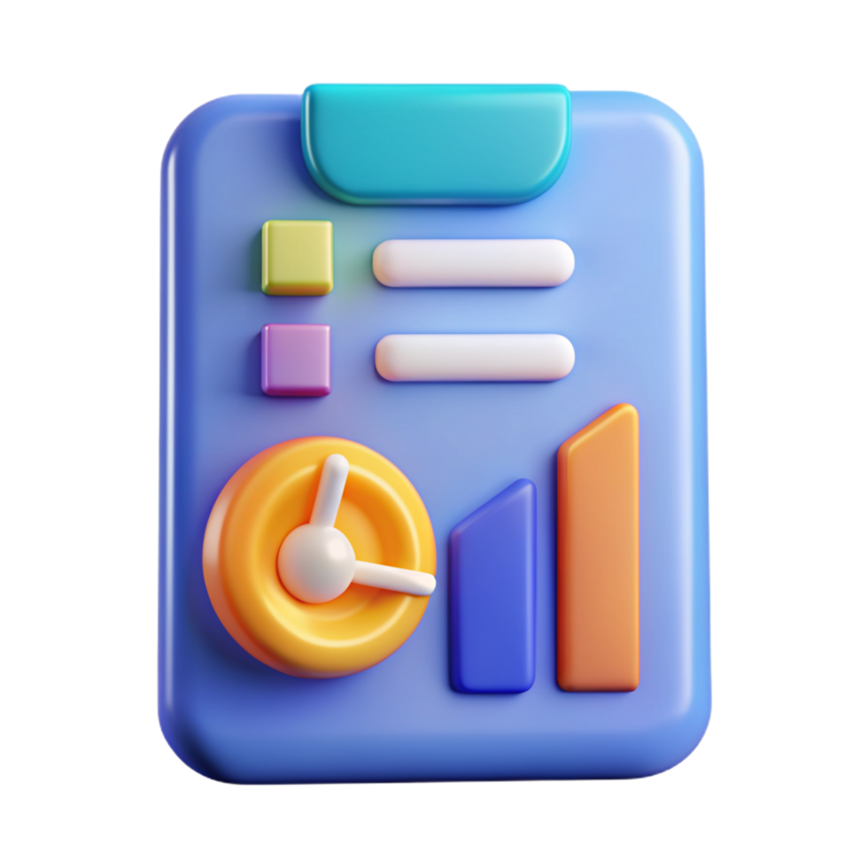 3D report icon , Report symbol 3D png