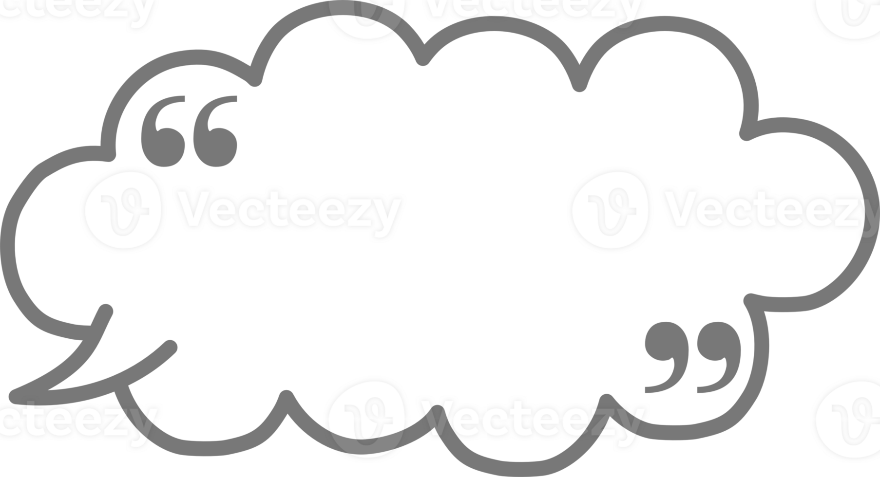 Black and white color speech bubble balloon with quotation marks, icon sticker memo keyword planner text box banner png