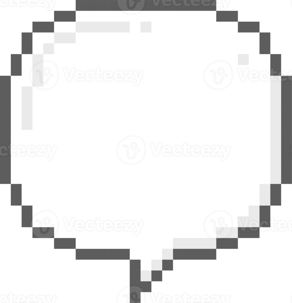 8bit retro game pixel speech bubble balloon icon sticker memo keyword planner text box banner png