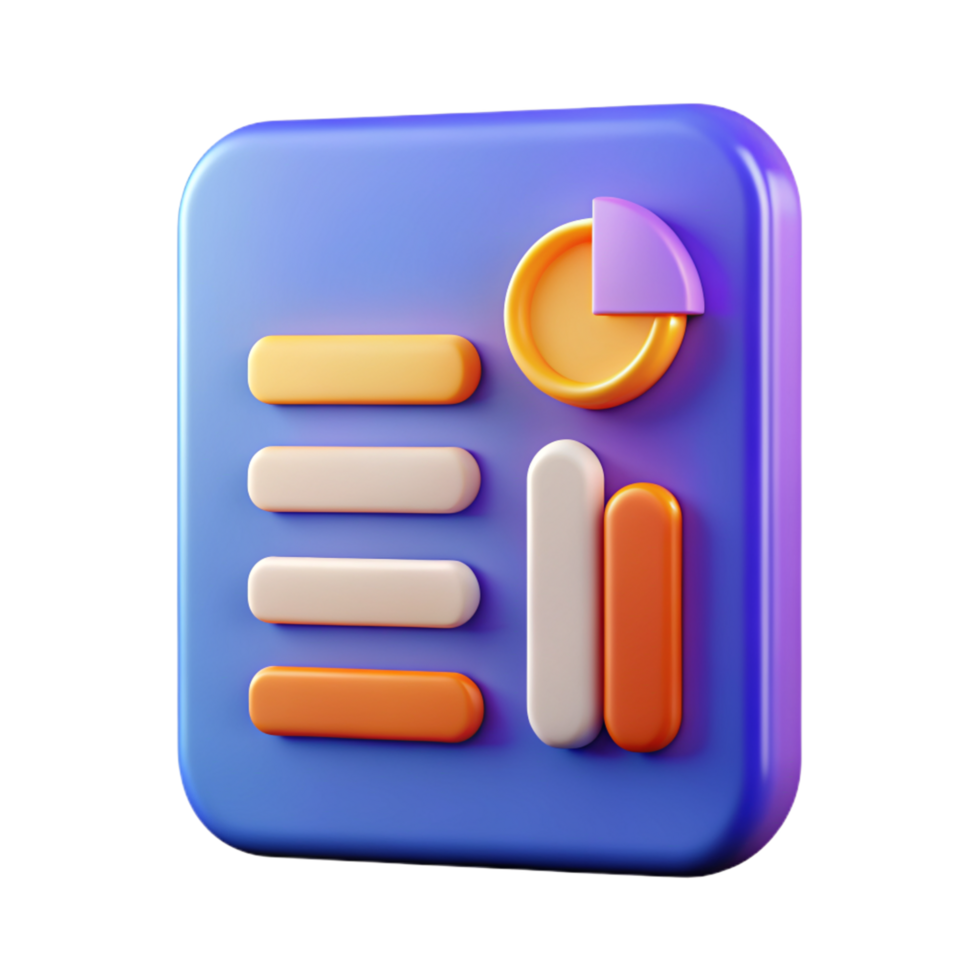 3D report icon , Report symbol 3D png