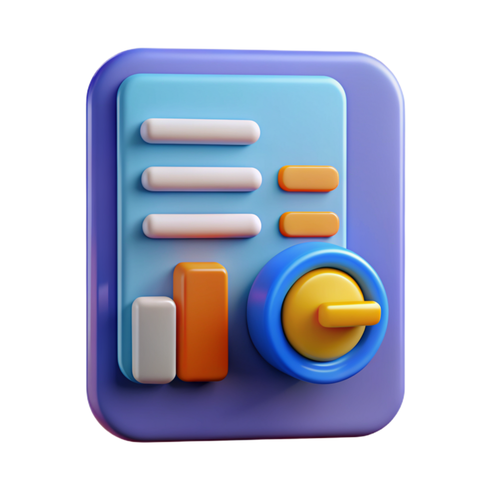 3D report icon , Report symbol 3D png
