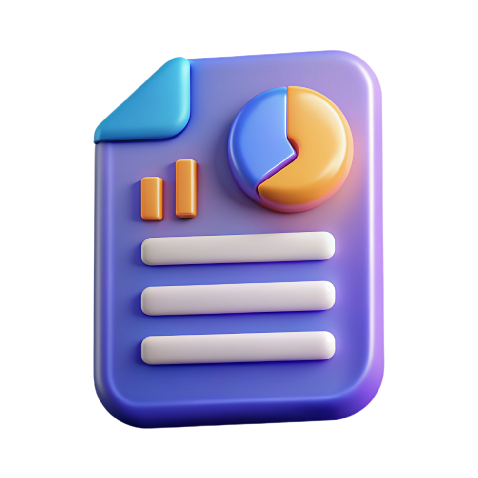 3D report icon , Report symbol 3D png