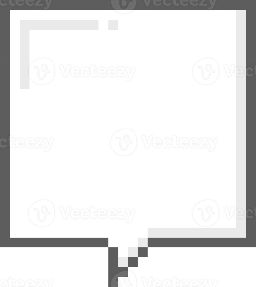 8bit retro game pixel speech bubble balloon icon sticker memo keyword planner text box banner png