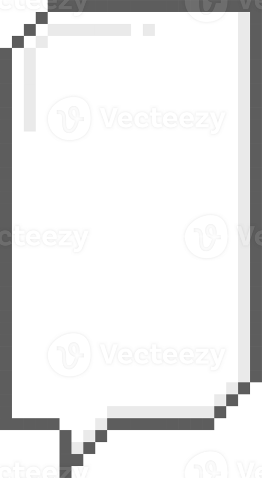 8bit retro game pixel speech bubble balloon icon sticker memo keyword planner text box banner png