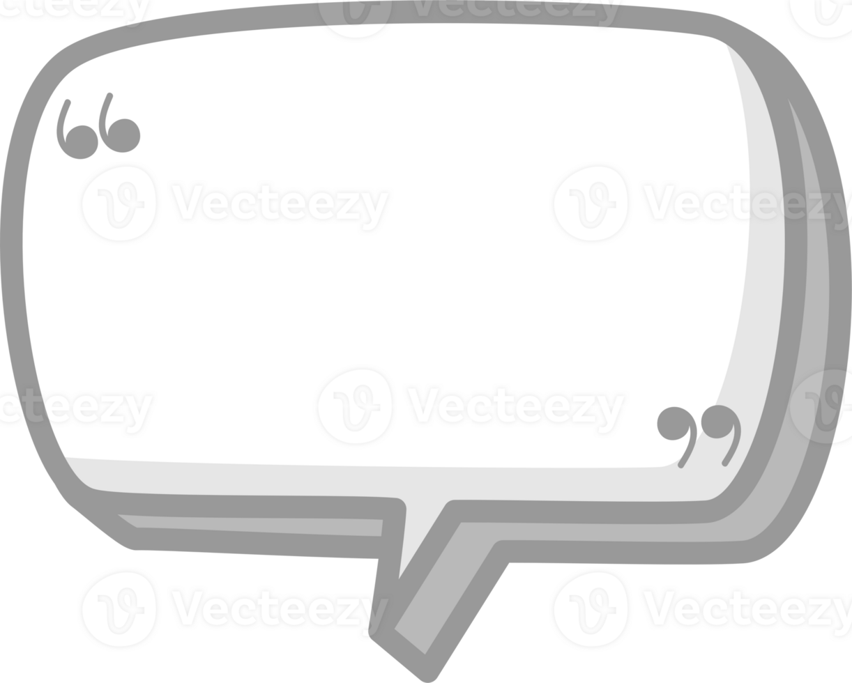 3d black and white color speech bubble balloon with quotation marks, icon sticker memo keyword planner text box banner png