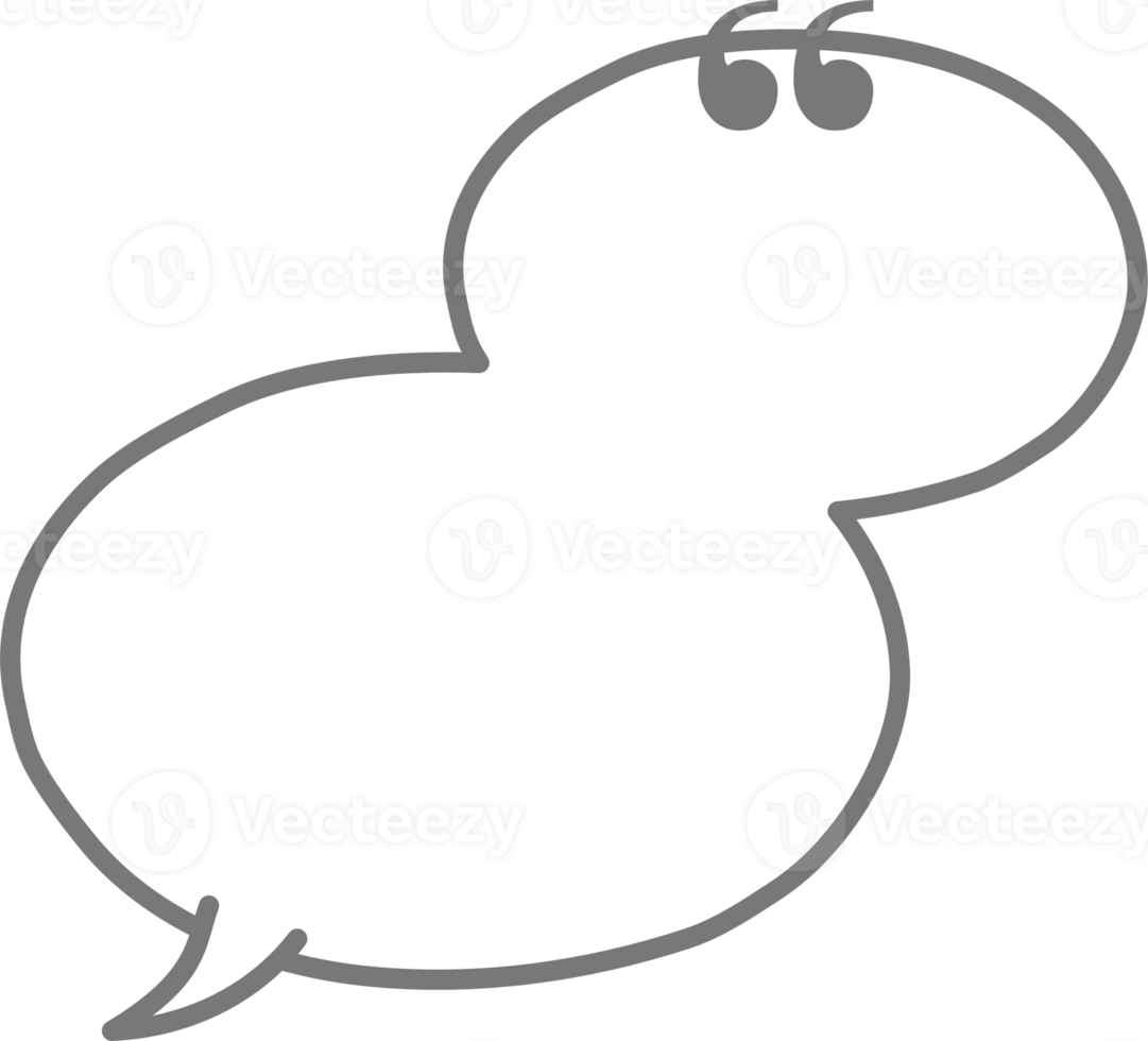 Black and white color speech bubble balloon with quotation marks, icon sticker memo keyword planner text box banner png