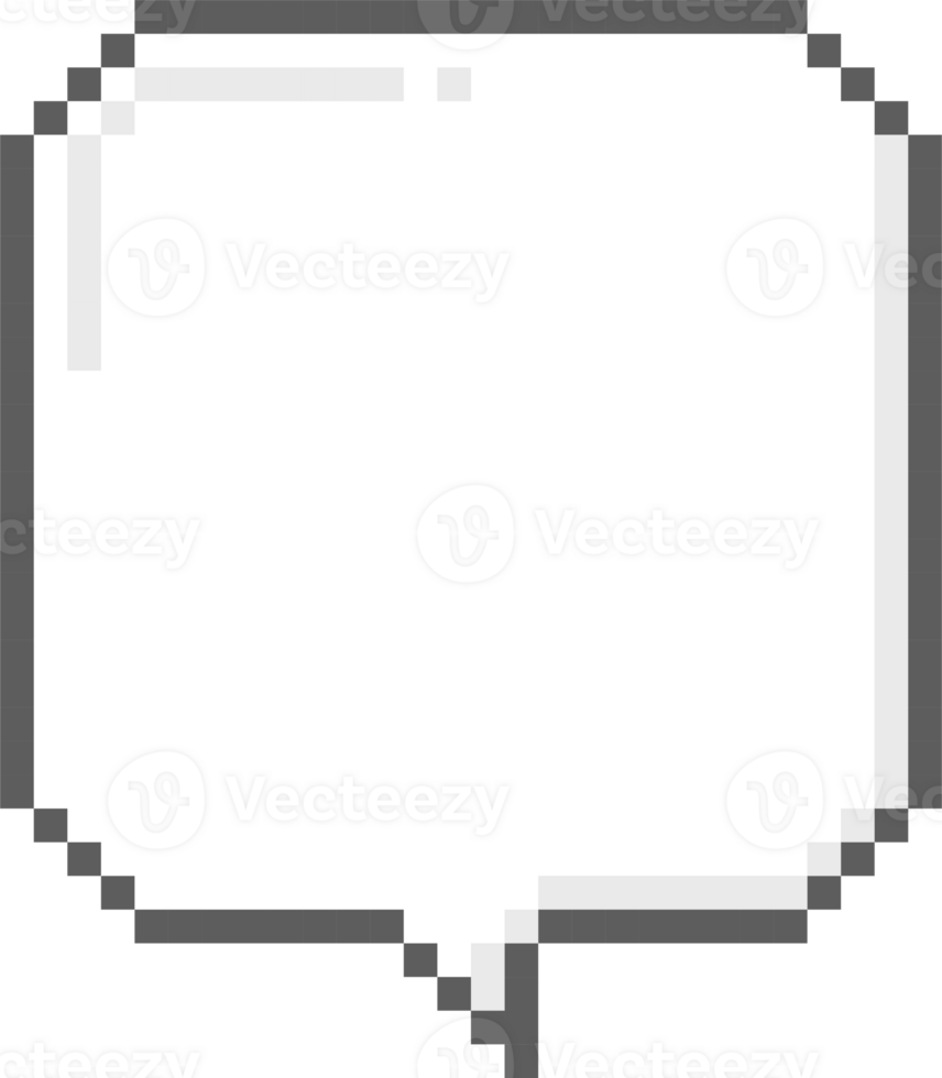 8bit retro game pixel speech bubble balloon icon sticker memo keyword planner text box banner png