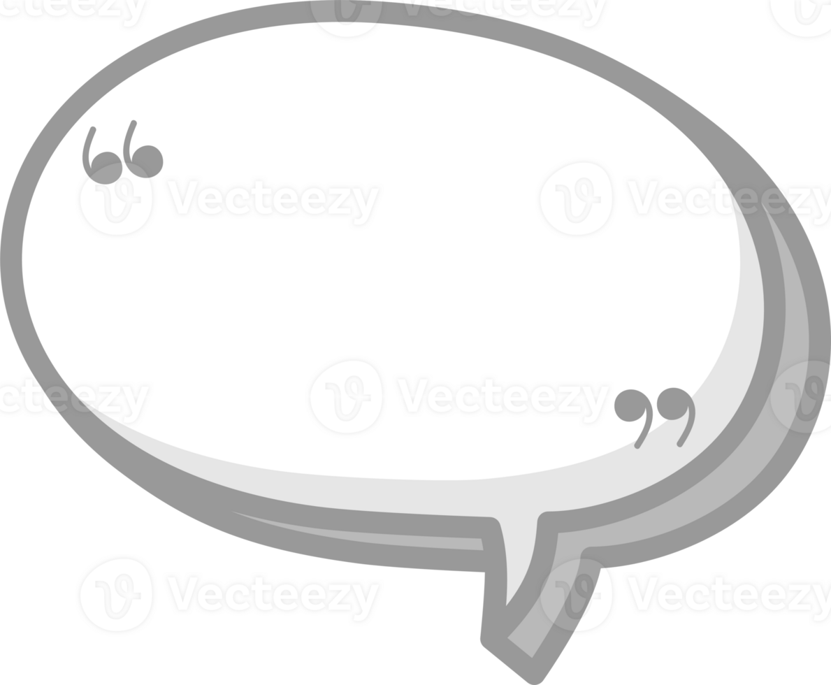 3d black and white color speech bubble balloon with quotation marks, icon sticker memo keyword planner text box banner png