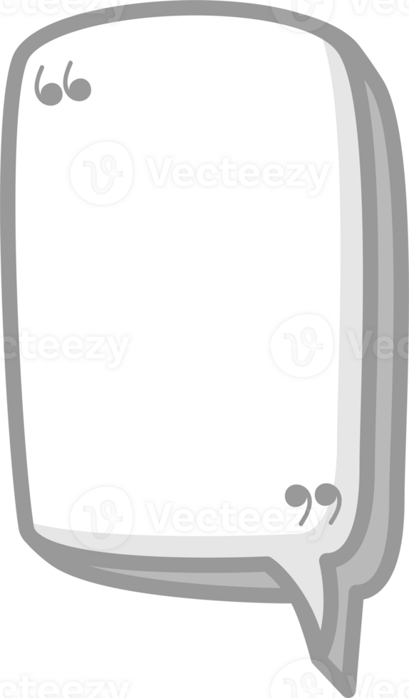 3d black and white color speech bubble balloon with quotation marks, icon sticker memo keyword planner text box banner png