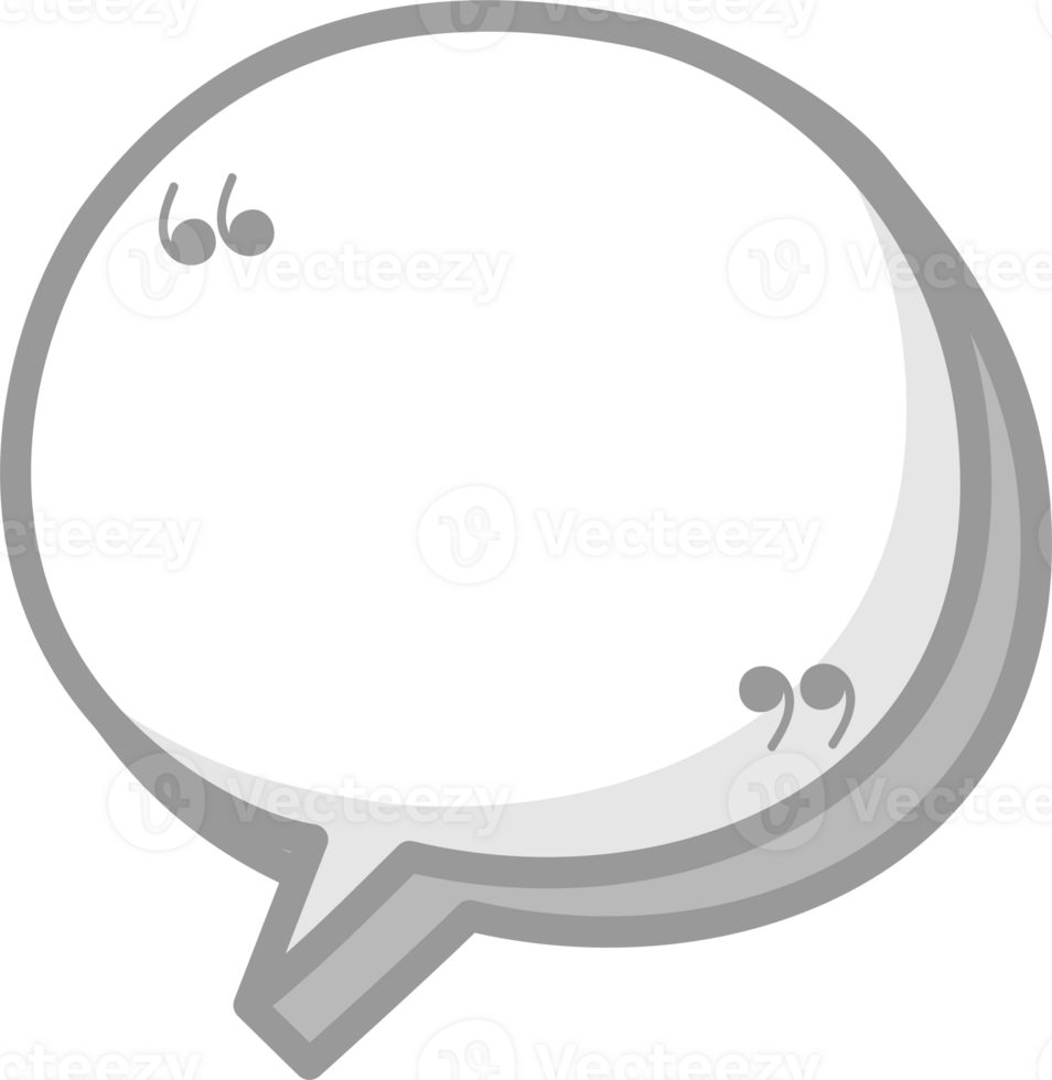 3d black and white color speech bubble balloon with quotation marks, icon sticker memo keyword planner text box banner png
