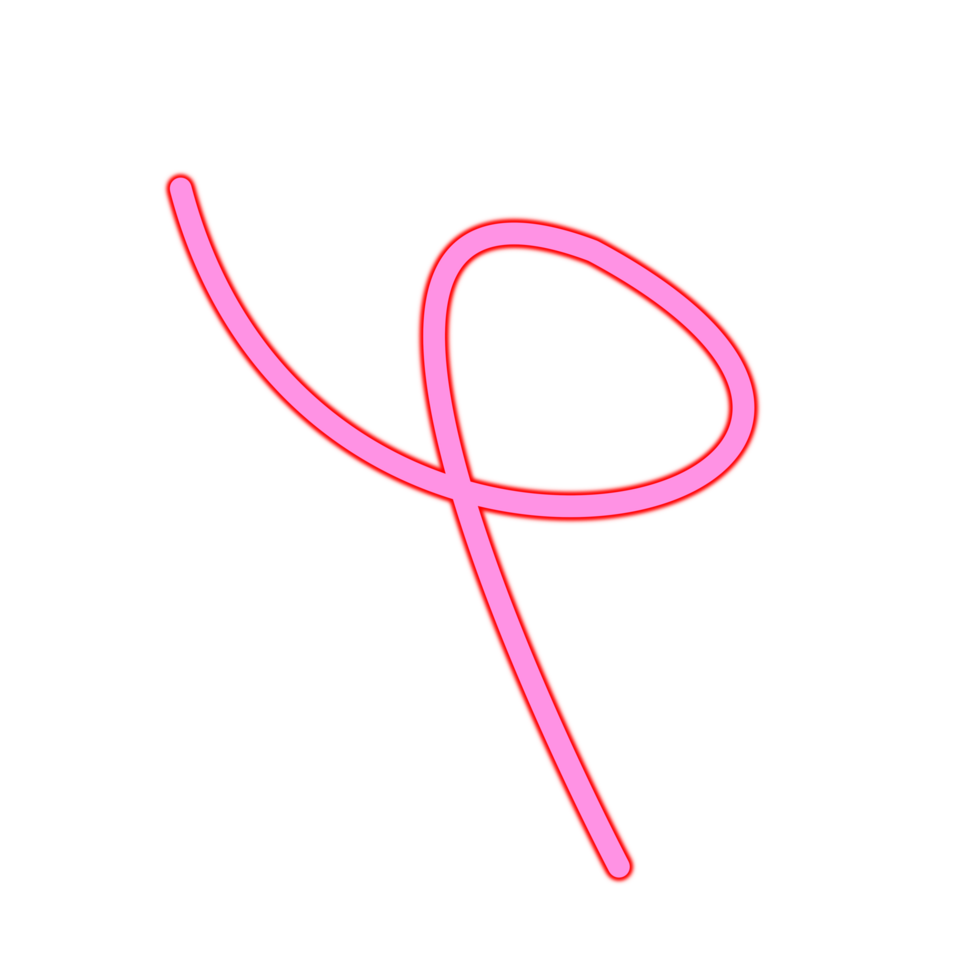Drawn line art style neon png