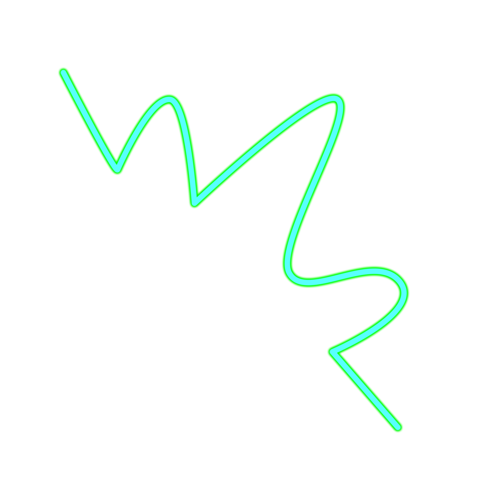 Drawn line art style neon png