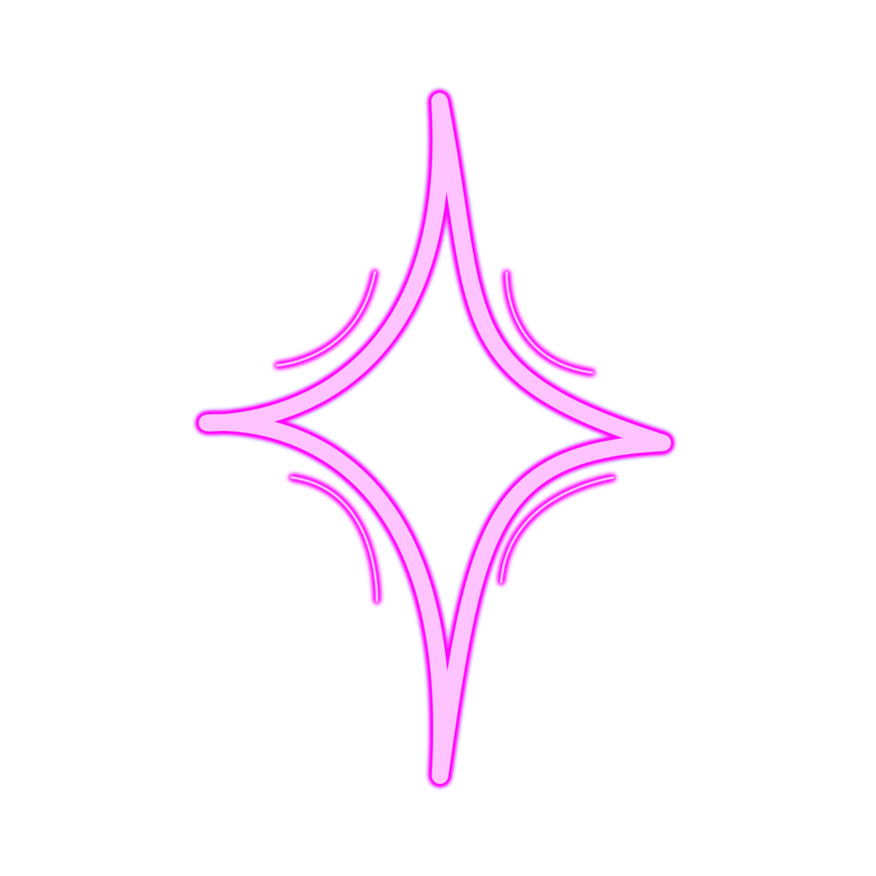 Drawn line art style neon png