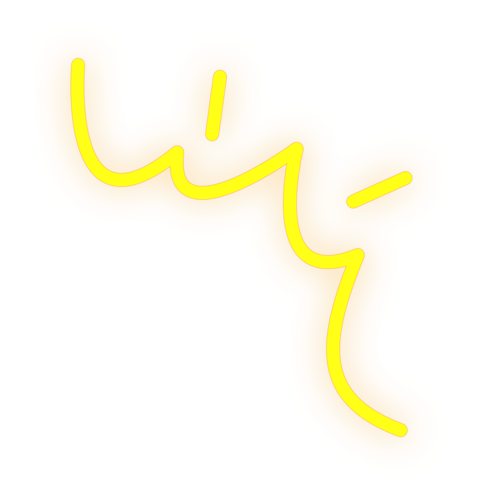 Drawn line art style neon png