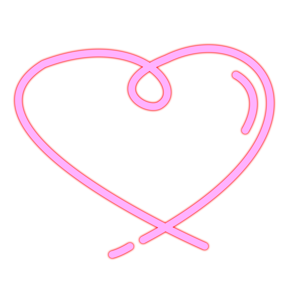 Drawn line art style neon png