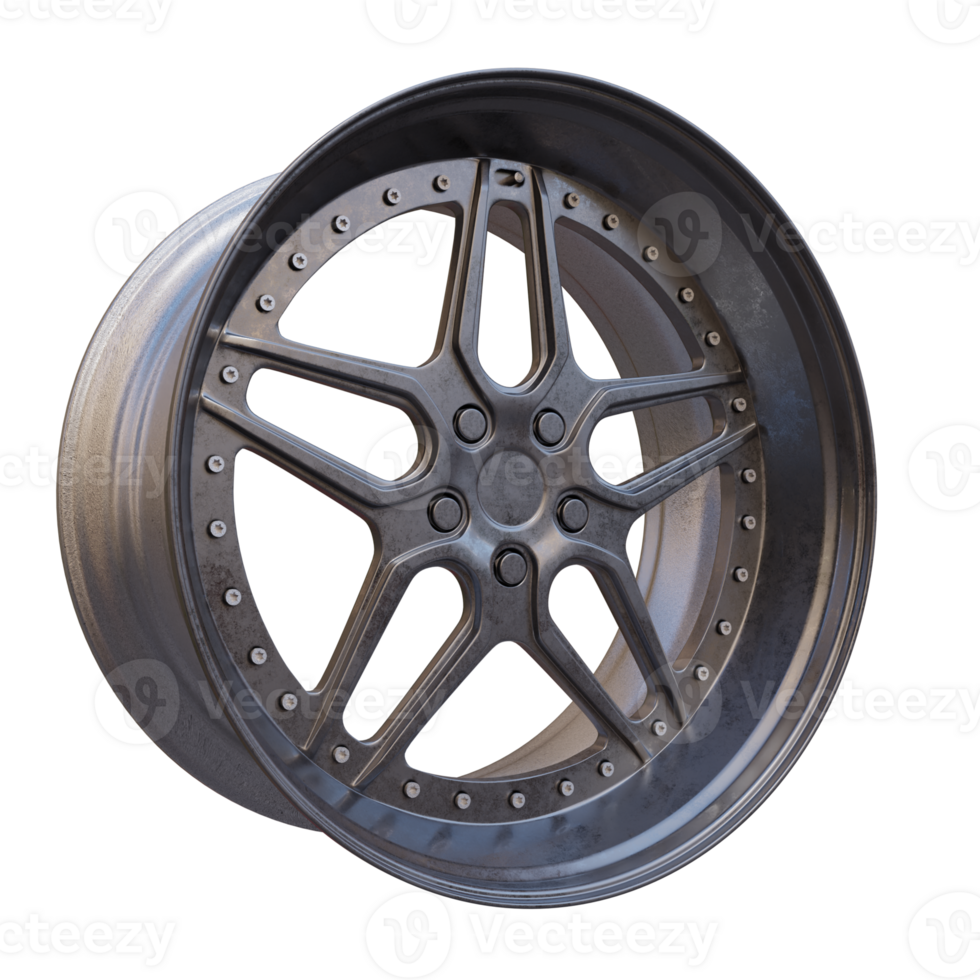 3d render rim metal with transparent background png