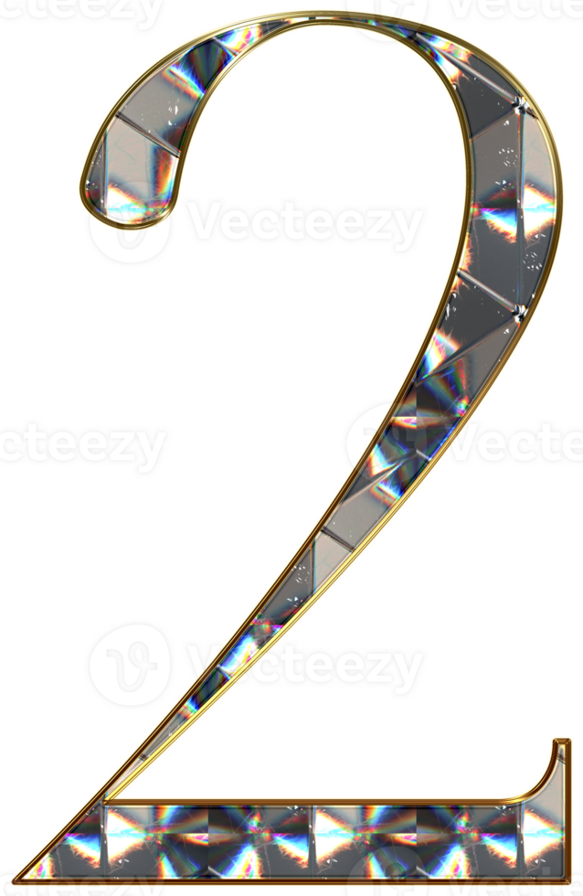 Diamond shiny numbers png