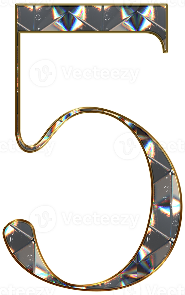 Diamond shiny numbers png
