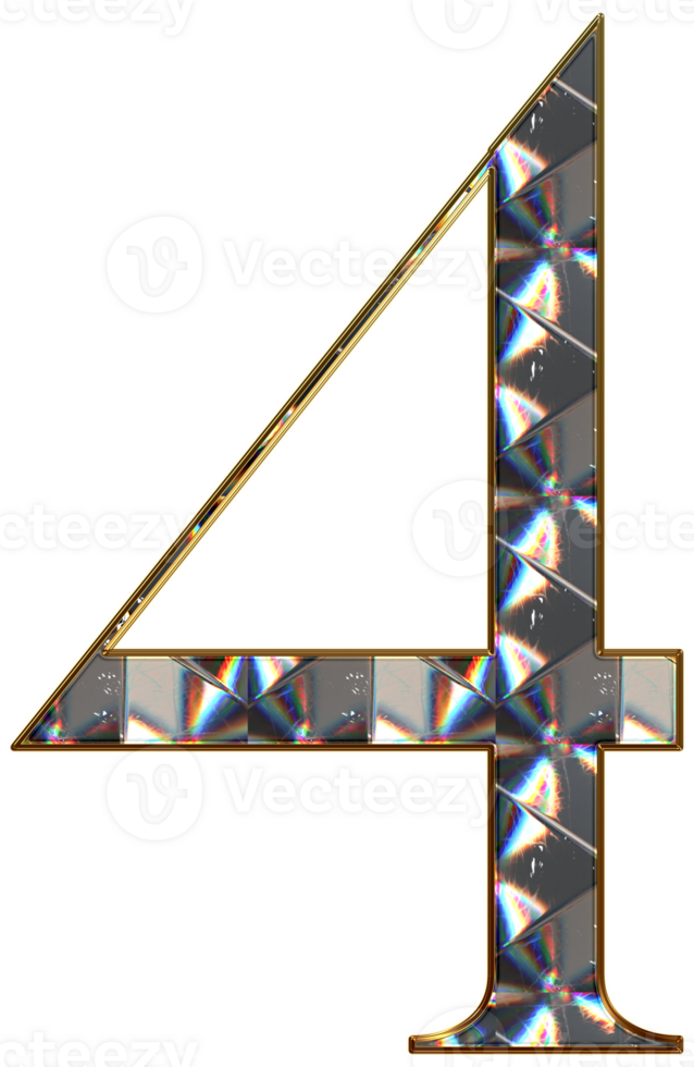 Diamond shiny numbers png