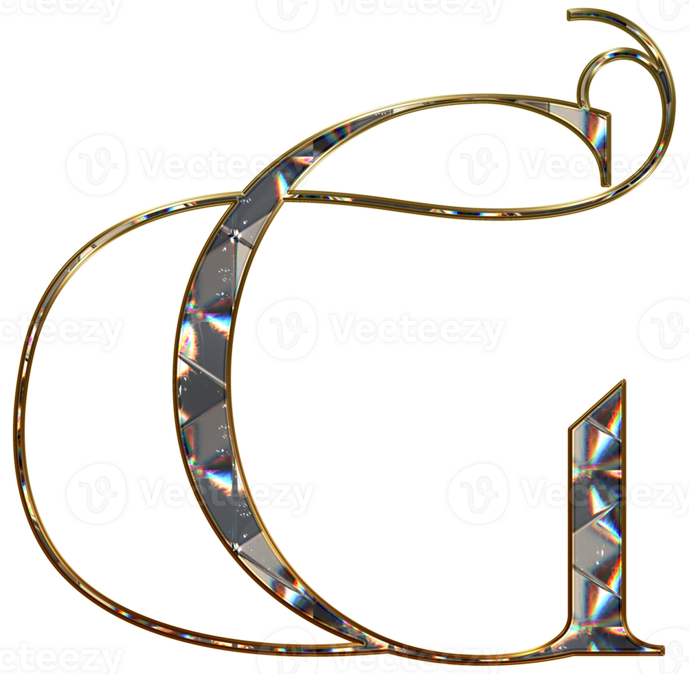 Diamond shiny alphabet png