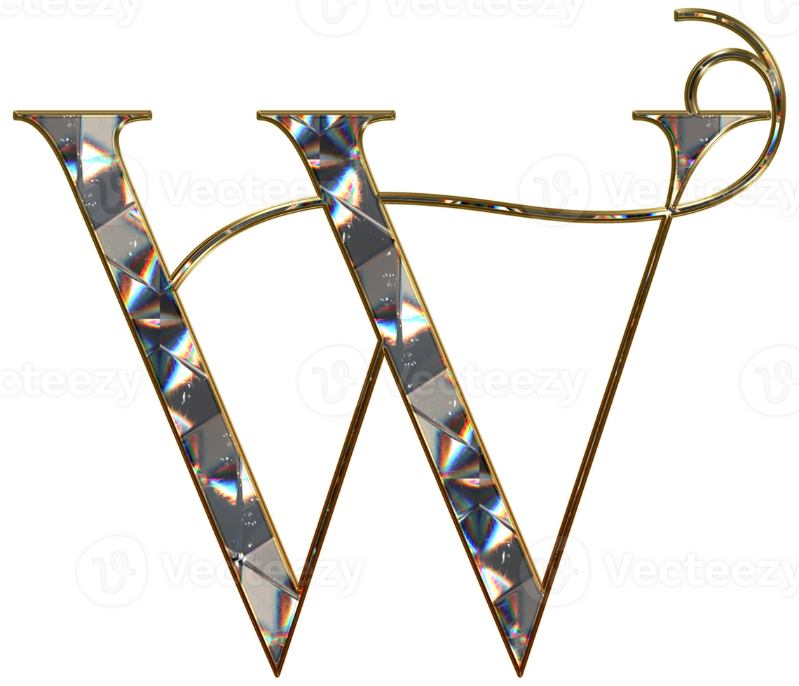 Diamond shiny alphabet png