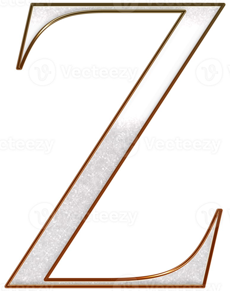 White glitter metallic alphabet png