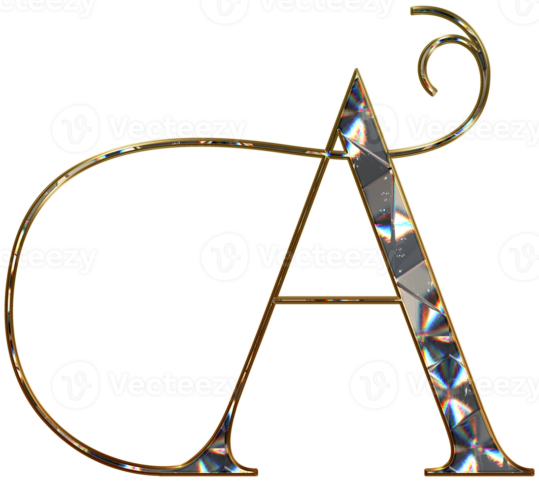 Diamond shiny alphabet png