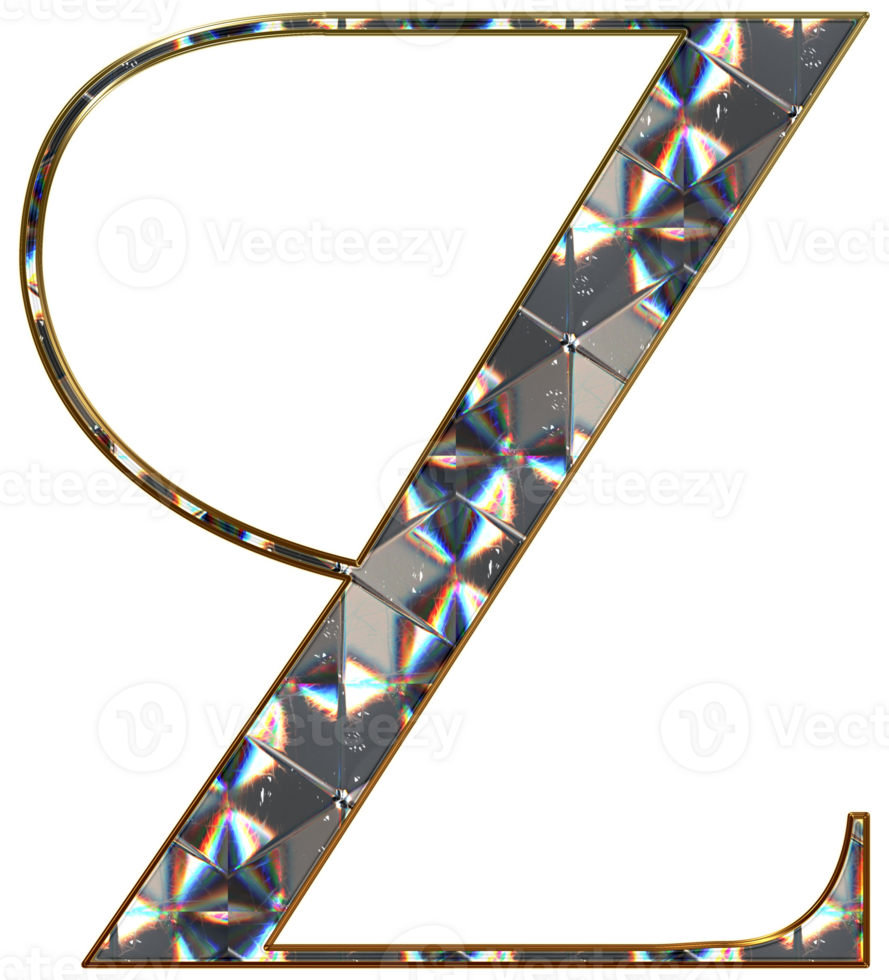 Diamond shiny alphabet png