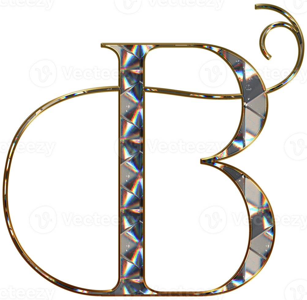 Diamond shiny alphabet png
