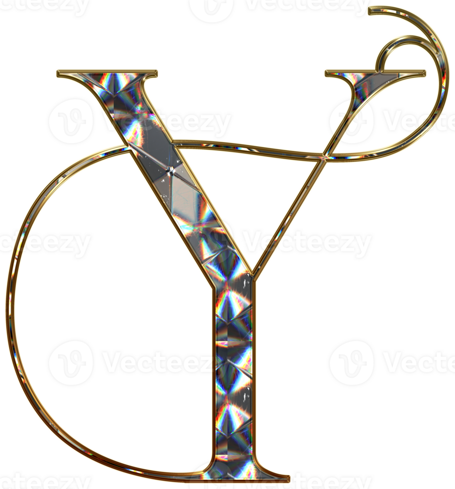 Diamond shiny alphabet png