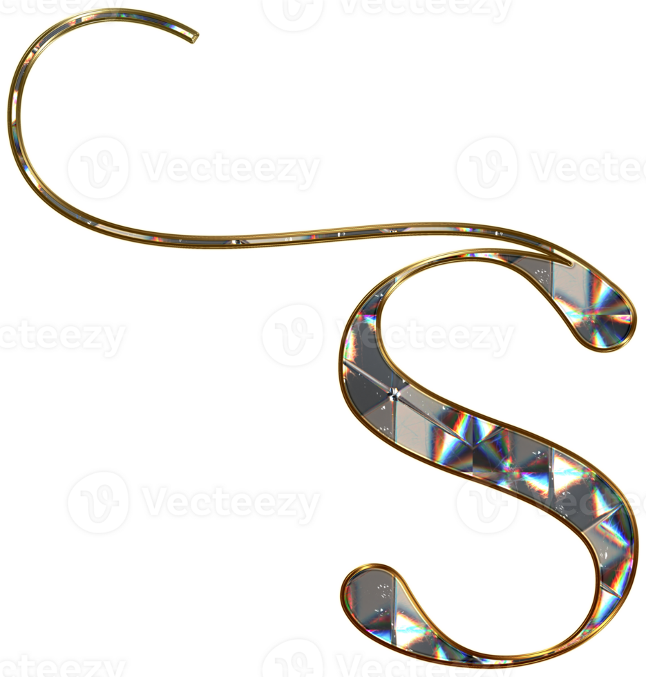 Diamond shiny alphabet png