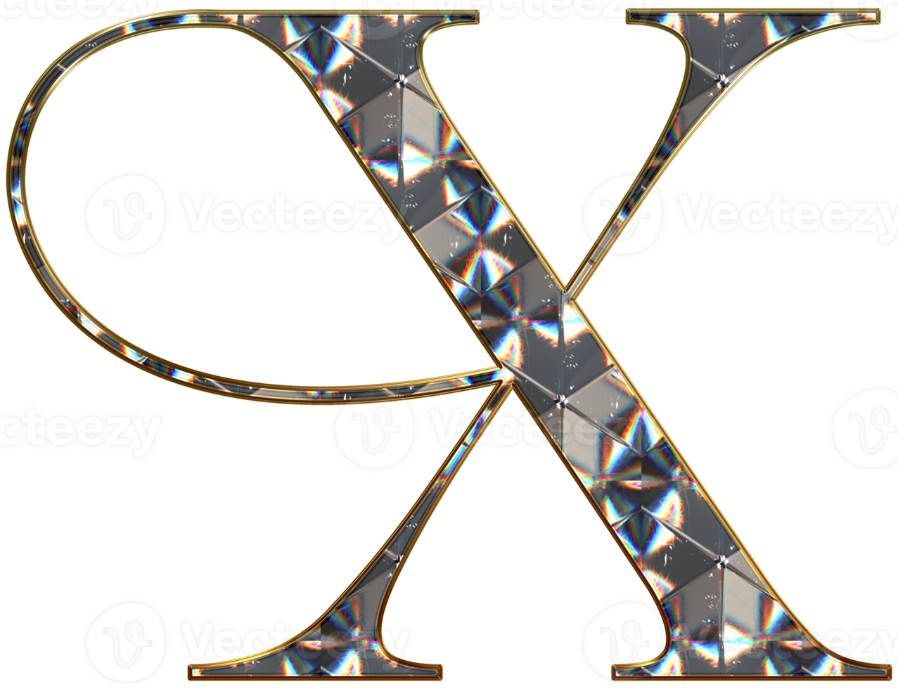 Diamond shiny alphabet png