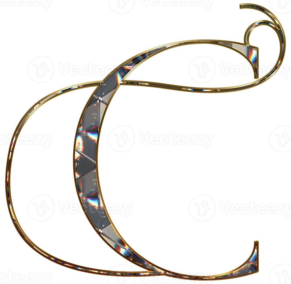 Diamond shiny alphabet png