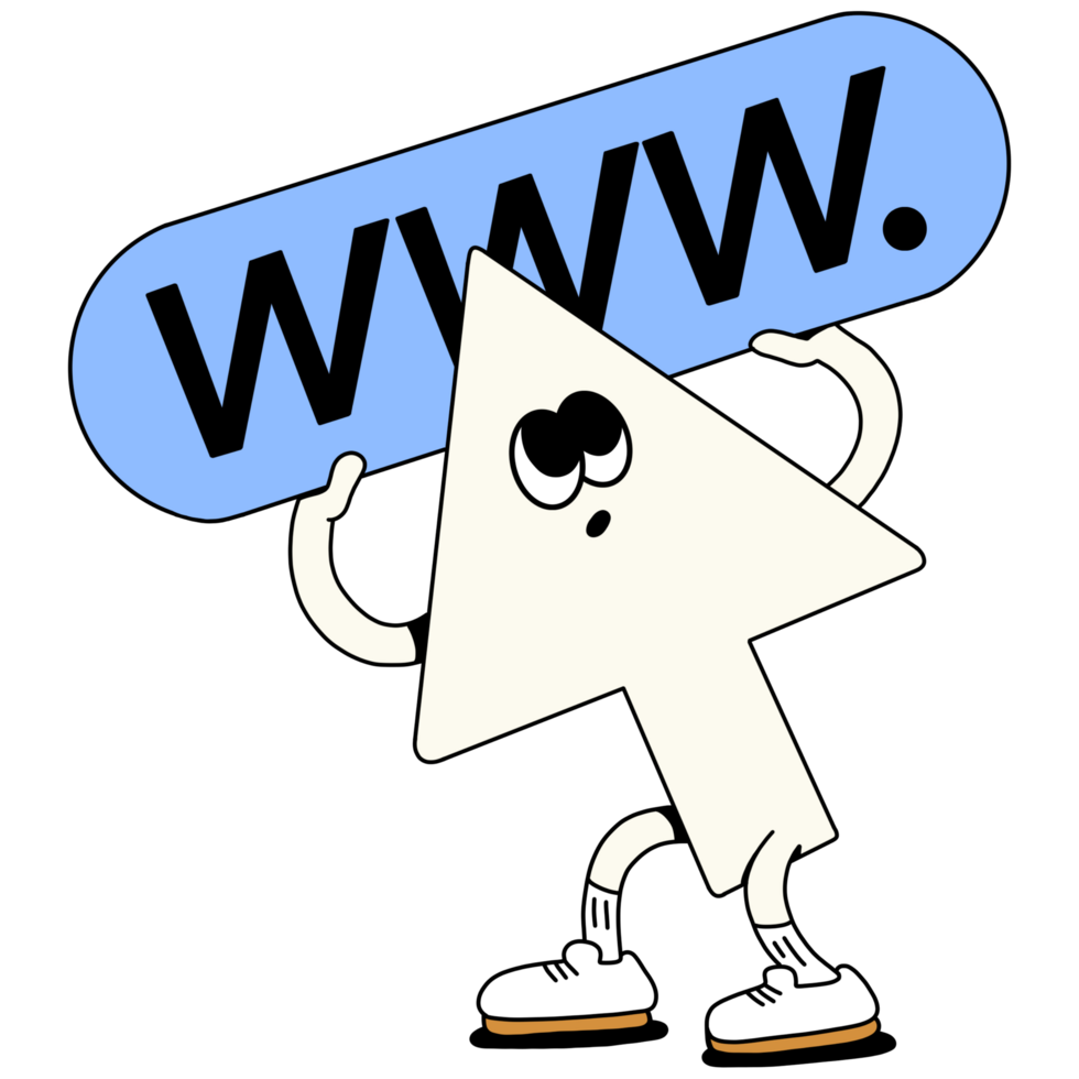 Animated Mouse Pointing at WWW Button png