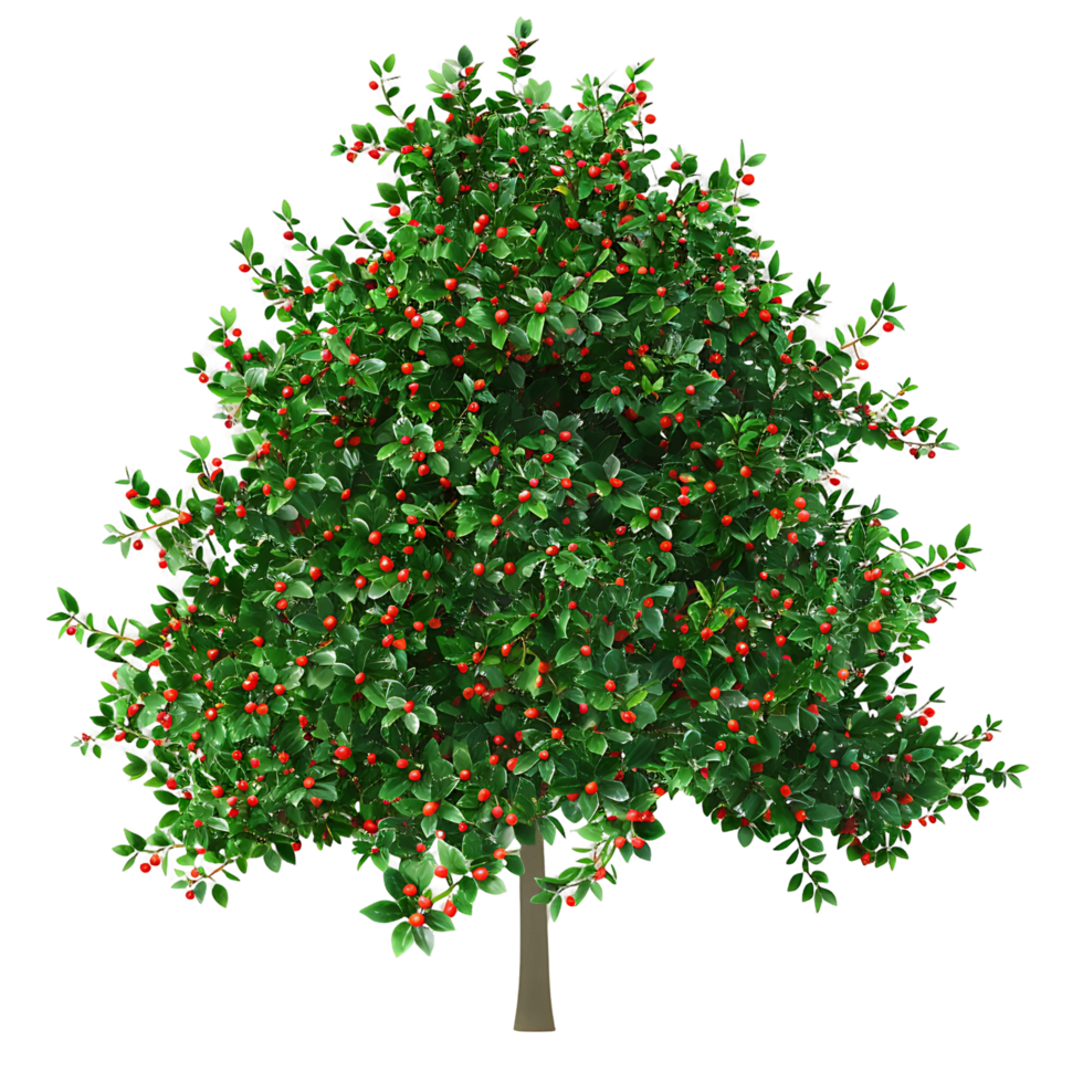 Ilex x Aquipernyi Tree on Transparent Background Cutout png