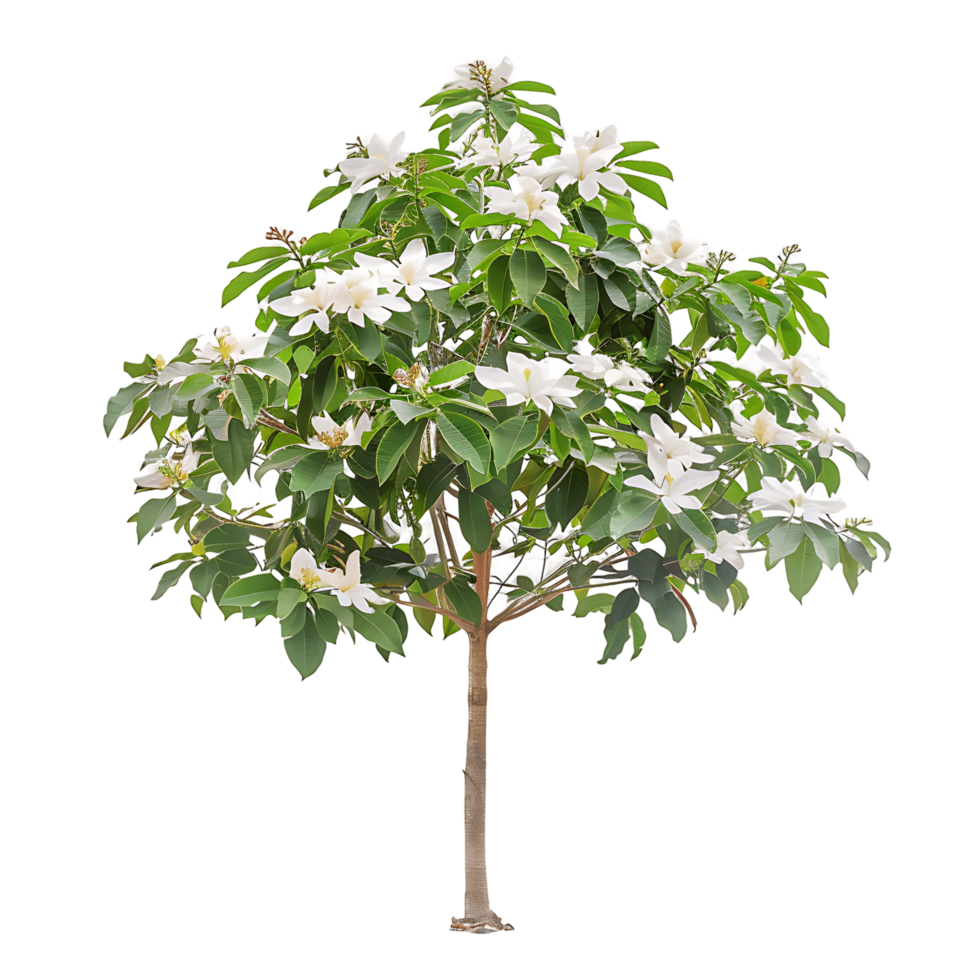 Michelia Alba Tree on Clear Background png