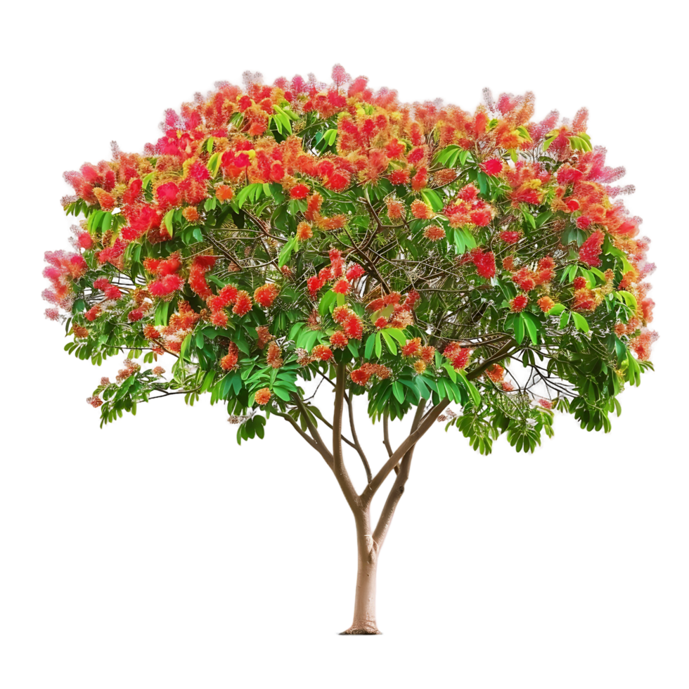 Delonix Regia Tree Isolated on Clear Background png