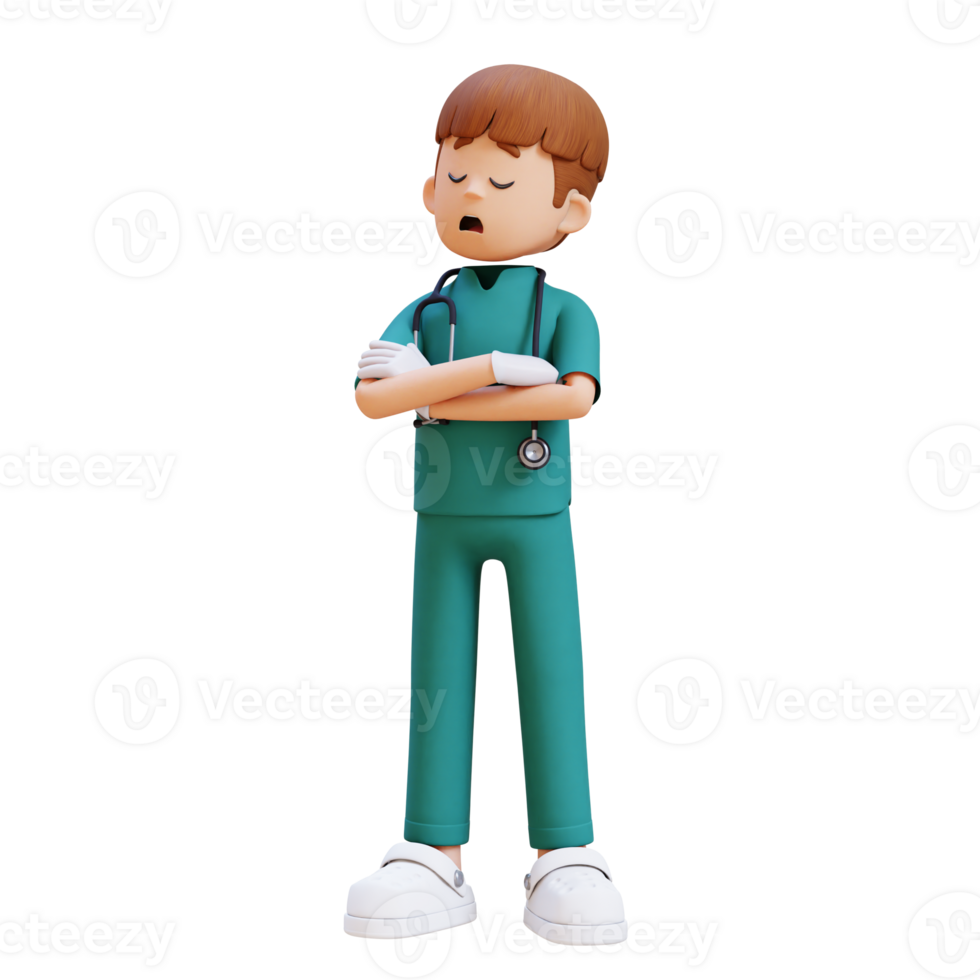 3D Doctor Character in Denial or Dissatisfaction Pose. Suitable for Medical content png
