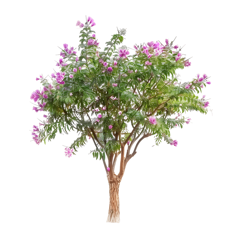 Chilopsis Linearis Tree Isolated on Transparent Cutout png
