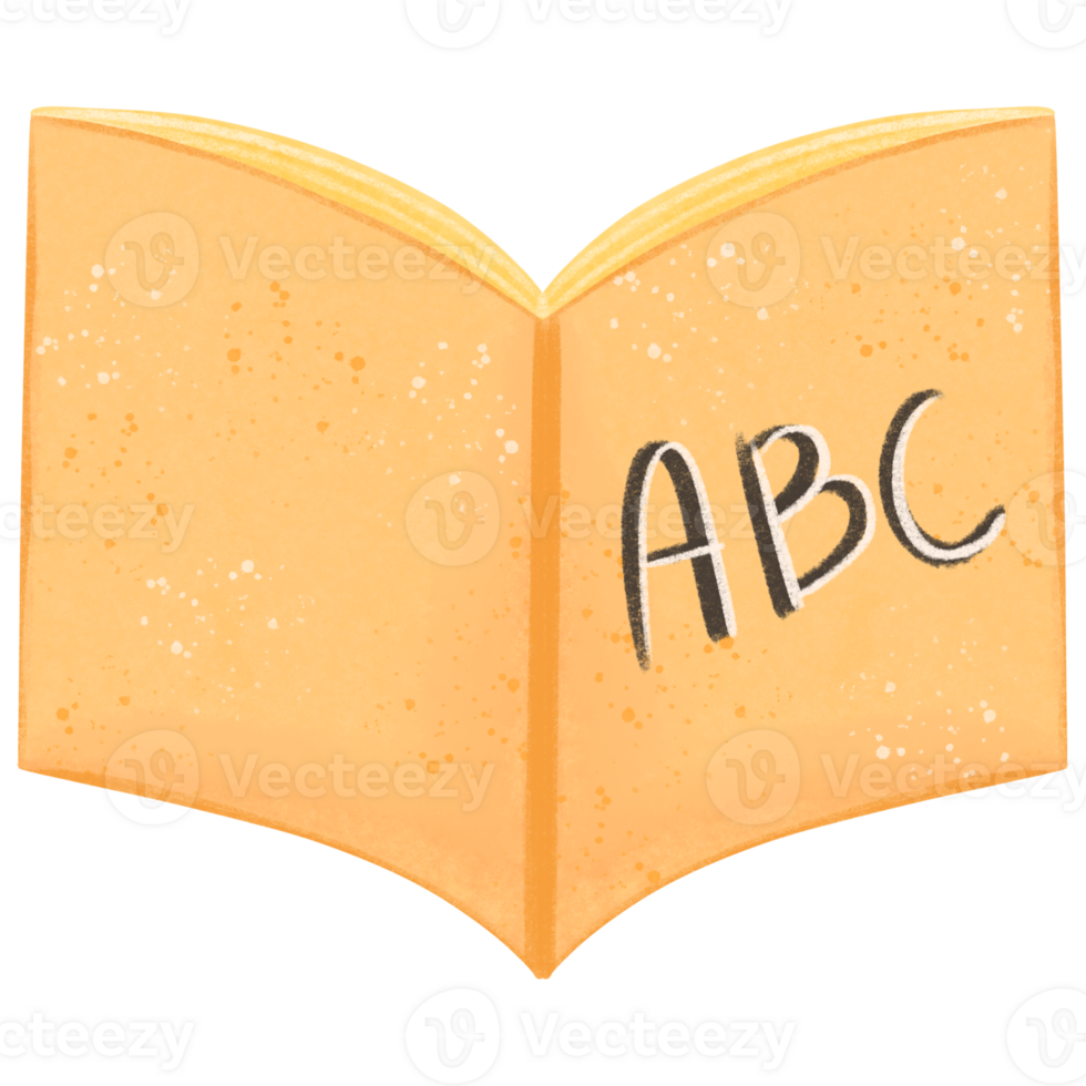 Set of school supplies. Flat illustration in hand drawn style. Back to school png